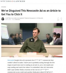 A favourite of mine when it comes to native advertising - would you take a look at that copywriting! Canât say it doesnât grab your attention!
